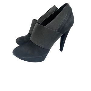 Stuart Weitzman Black Suede Ankle Platform Booties